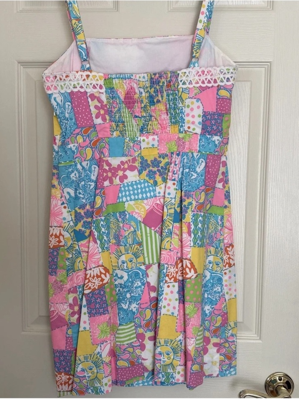 Girls Sleeveless Patchwork Print Dress - Multicolor - Picture 4 of 5
